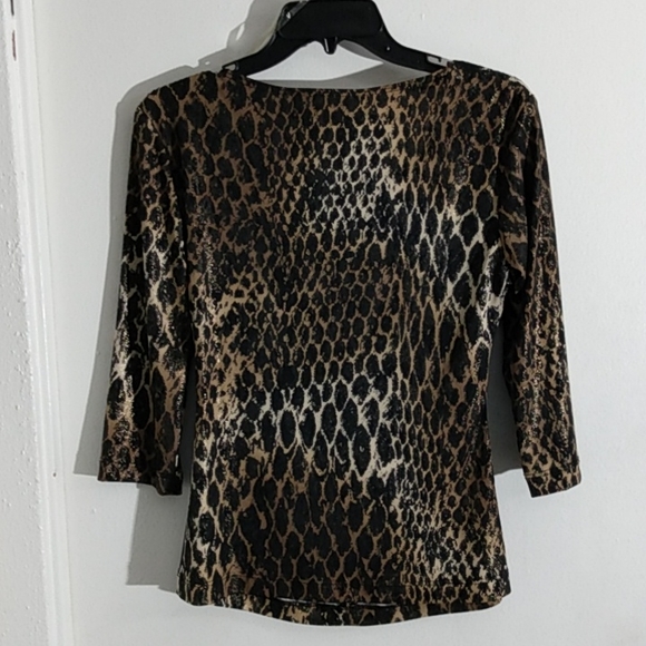 Ladies Connected Apparel Black/Gold Top Size Small - Picture 2 of 6
